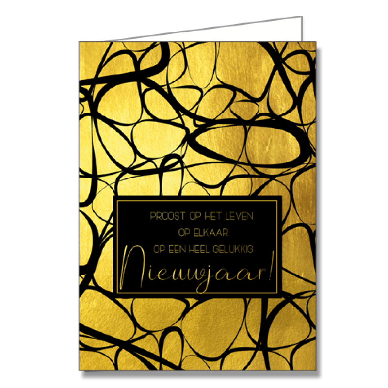 5 stuks Dubbele kerstkaart: Proost op het leven